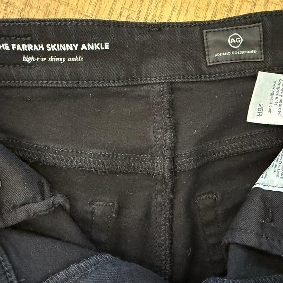 AG Jeans: The Farrah Skinny Ankle Size 25R Black - Picture 5 of 5
